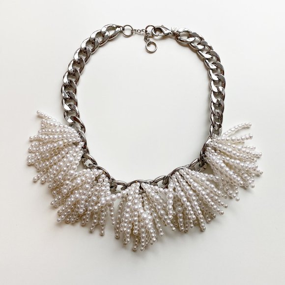 Banana Republic | Pearl Tassel Bib Necklace - Picture 1 of 3